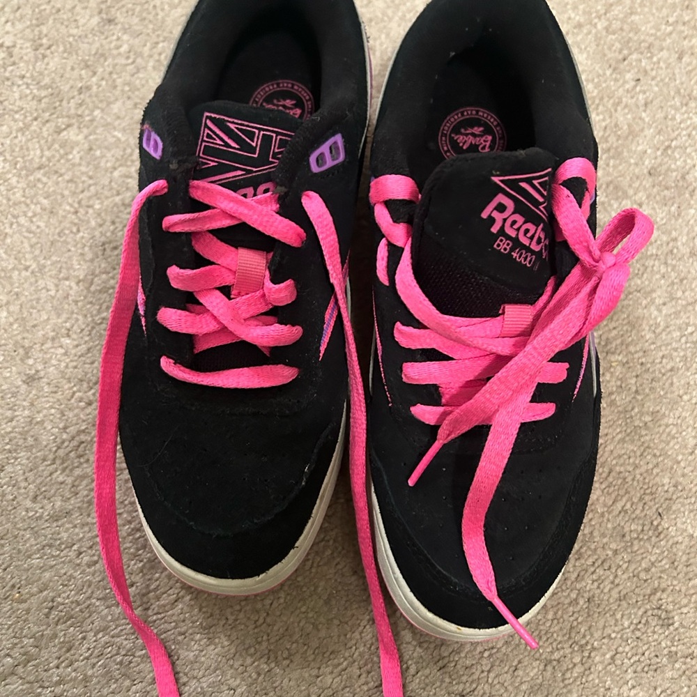 Reebok Black and Pink Barbie Sneakers